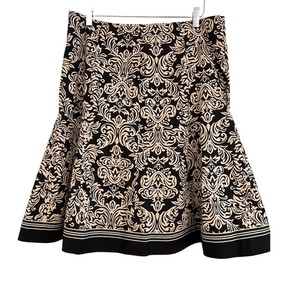 ROBBIE BEE Scroll Print A-Line Skirt - Picture 2 of 4